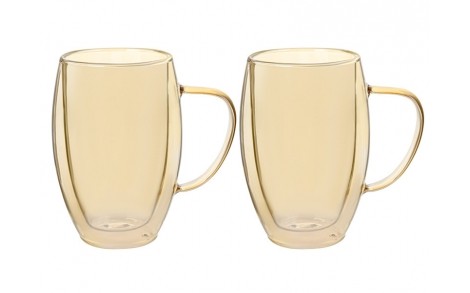 Набор из 2-х чашек с двойными стенками Le Glass Amber 380 мл 13 см 605-004