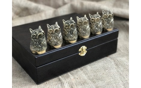 Стопки бронзові перевертні Рись Люкс Nb ArtРись 6 шт 48440032