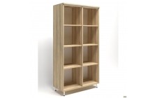 Шкаф книжный открытый Delta DL-902 (864х420х1685мм) Клен/Опора белый беж