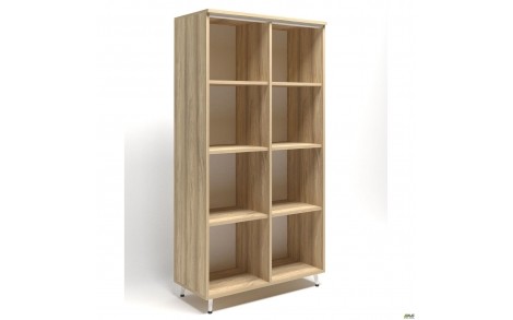 Шкаф книжный открытый Delta DL-902 (864х420х1685мм) Клен/Опора белый беж