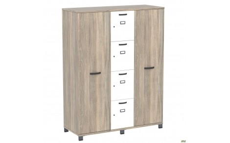 Шафа Locker SIG-605 (1450х550х1900мм) Алюм/В'яз Ліберті Димчасті/Білі перли