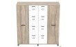 Шафа Locker SIG-605-1 (1850х550х1900мм) Чорний графіт/В'яз Ліберті Димчасті/Білі перли