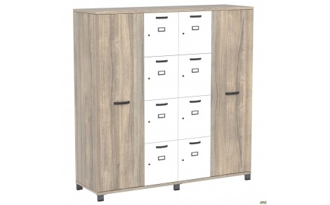 Шафа Locker SIG-605-1 (1850х550х1900мм) Алюм/В'яз Ліберті Димчасті/Білі перли