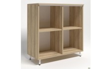 Шкаф книжный открытый Delta DL-904 (864х420х909мм) Орех темный/Опора черный