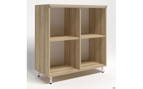 Шкаф книжный открытый Delta DL-904 (864х420х909мм) Вяз Либерти/Опора черный графит