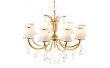 Люстра класична з білим абажуром SLAVIA OU013/8/gold