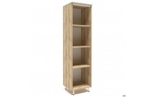 Пенал книжный открытый Delta DL-602 (434х420х1685мм) Блэквуд Ячменный/Опора белый беж