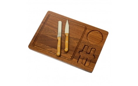 Сырная деревянная доска+ножи Wood 33х23 см 18601-006