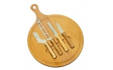 Сирна дерев'яна дошка+ножі Wood 30х39 см 18601-005