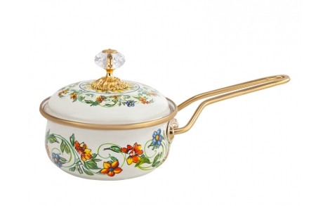 Ківш емальований з кришкою Elmani 14х31 см 0,9 л 763-023