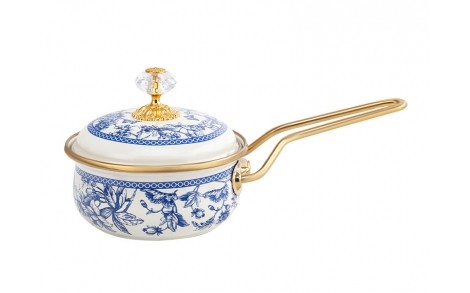 Ківш емальований з кришкою Elmani 14х31 см 0,9 л 763-030