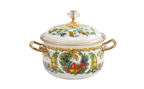 Каструля емальована з кришкою Elmani 14 см 1,5 л 763-019