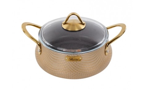 Стільник антипригарний зі скляною кришкою Brioni Elegance 26 см 2,8 л 4 мм товщиною 1764-034