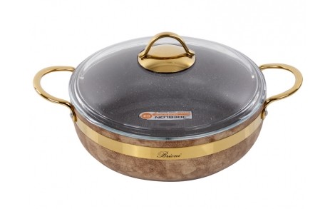 Сотейник антипригарний Brioni Royal Stone Tigereye 26 см 2.8 л 3.5 мм товщиною 1764-050