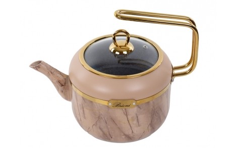 Чайник зі скляною кришкою Brioni Selection Biege 2.5 л 3.5 мм завтовшки 1764-058