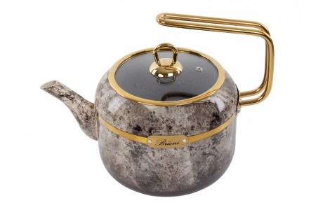 Чайник зі скляною кришкою Brioni Selection Cream 2.5 л 3.5 мм завтовшки 1764-065