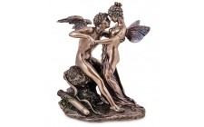 Статуэтка Veronese Амур и Психея символ любви 17х13х9,5 см 1907163 бронзовое покрытие