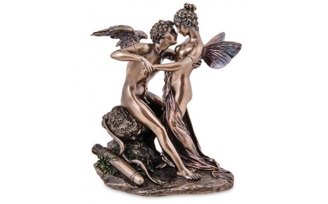 Статуэтка Veronese Амур и Психея символ любви 17х13х9,5 см 1907163 бронзовое покрытие