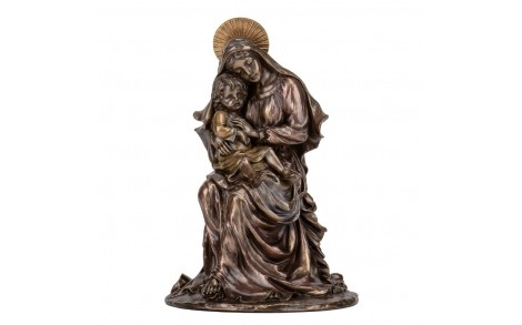 Статуэтка Veronese Дева Мария с Иисусом на руках 24х16х16 см 75432 бронзовое покрытие