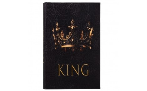 Скринька книга сейф металева з ключами King 26х17х5 см 0508-005 обкладинка шкірозамінник
