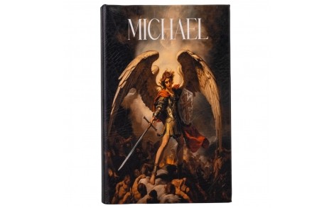 Скринька книга сейф металева з ключами Архангел Михайло 26х17х5 см 0508-008