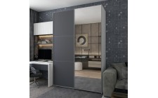 Шафа-купе двохдверна Doros G-Caiser 180х60х240 см Білий/Графіт/Дзеркало (DRS-011016)
