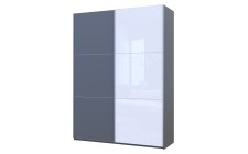 Шафа-купе двохдверна Doros G-Caiser 180х60х240 см Графіт/1 Біле Скло (DRS-011036)