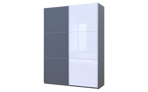 Шафа-купе двохдверна Doros G-Caiser 180х60х240 см Графіт/1 Біле Скло (DRS-011036)