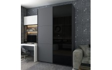Шафа-купе двохдверна Doros G-Caiser 180х60х240 см Графіт/1 Чорне скло (DRS-011037)