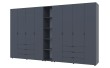 Комплект шаф для одягу Doros Гелар (3 шт.) 348,2х49,5х203,4 см Графіт (DRS-011165)