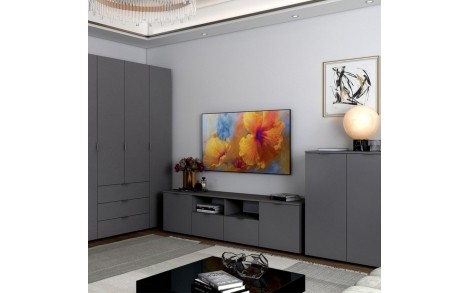 Тумба под ТВ Doros Рон 4 180х38х50 см Графит (DRS-011299)