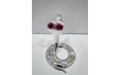 Фігурка Crystal Змія кобра 10х8 см 1602377 колір срібло червоний камінь