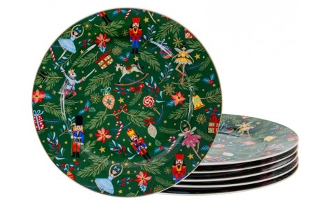Набор тарелок Lefard Рождественские Green Christmas 27 см 6 шт 922-070 фарфор