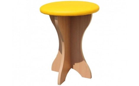 Табурет АНТ з ДСП круглий дуб-сонома/жовтий