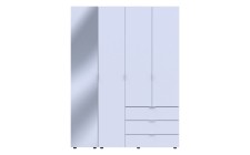 Комплект шаф для одягу Doros Гелар (2 шт.) 155х49,5х203,4 см Дзеркало/Білий (DRS-011185)