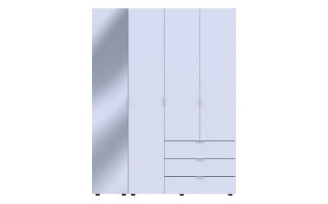 Комплект шаф для одягу Doros Гелар (2 шт.) 155х49,5х203,4 см Дзеркало/Білий (DRS-011185)