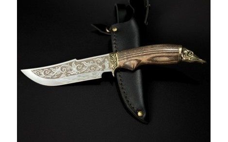 Ніж мисливський з бронзовим наконечником Nb Art Щука 222k50 ручка дерево ясен