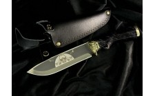 Ніж мисливський з бронзовим наконечником Nb Art Льотчик 222k43 рукоятка кленовий кап