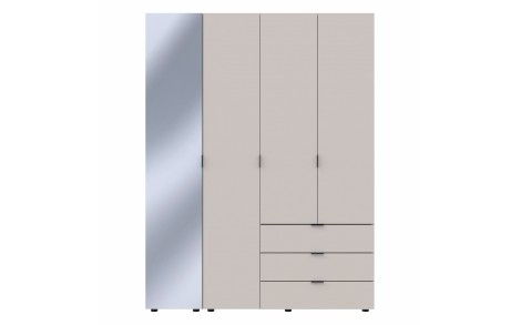 Комплект шаф для одягу Doros Гелар (2 шт.) 155х49,5х203,4 см Дзеркало/Кашемір (DRS-011259)