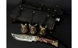 Встановіть люкс прапор 1.8 л у шкірі з бронзовими чашками тварин 3 шт. +Нож NB Art 48440047