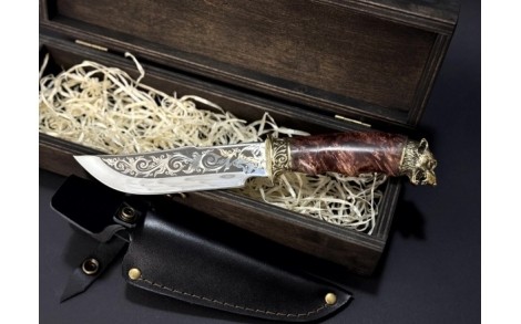 Hunting Knife NB Art Wolf 22K59 у подарунок дерев’яний випадок