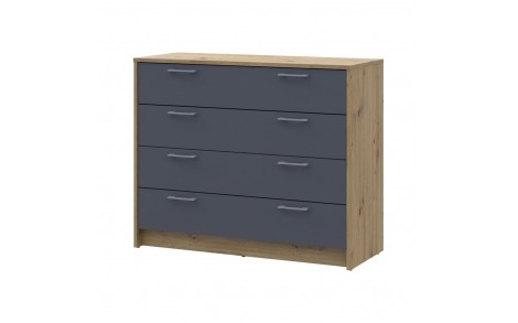 Комод Doros Ронди Дуб Артизан/Графит 4 ящика 100х40х82 DRS-011781 (41516186)