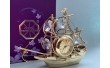 Фигурка с камнями Swarovski Кораблик с часами 10х7 см 160069