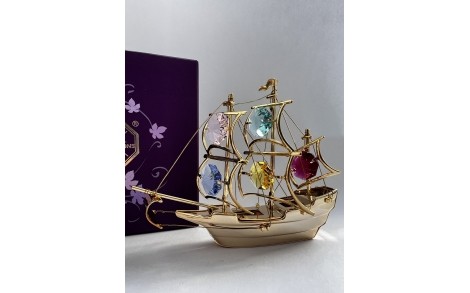 Фигурка с камнями Swarovski Кораблик 10х8 см 160168