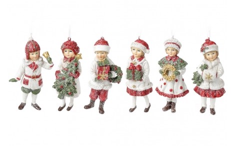 Набір ялинкових фігурок BonaDi Children 6 шт. 11 см 707-448 полистоун