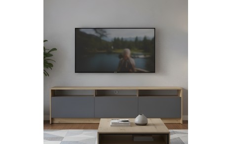 Тумба ТВ Doros U3 Дуб Артизан/Графит ДСП 180х33х43 (DRS-011902)