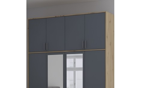 Антресоль висока Doros Ронді Дуб Артизан/Графіт 4 ДСП 160х52х65 (DRS-011907)