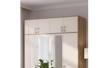 Антресоль висока Doros Ронді Дуб Артизан/Кашемір 4 ДСП 160х52х65 (DRS-011910)