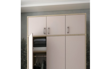 Антресоль висока Doros Ронді Дуб Артизан/Кашемір 3 ДСП 121х52х65 (DRS-011909)