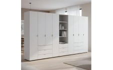 Шафа для одягу Doros Гелар Білий 4+4ДСП з пеналом 370х49.5х203.4 (DRS-011931)